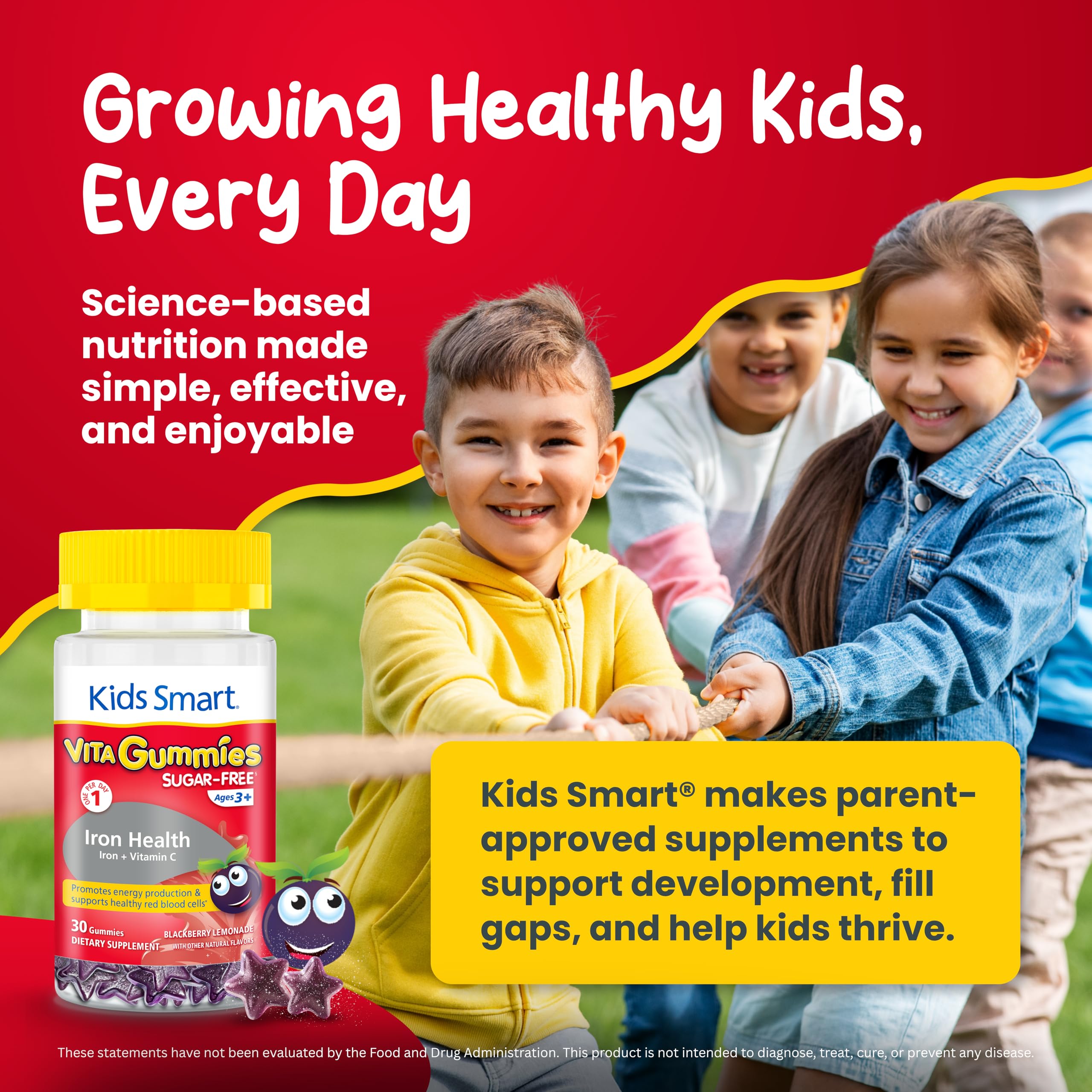 KIDS SMART Iron Health Gummies, Iron + Vitamin C, Energy & Immune, Kids 3+ — Amazon image 8