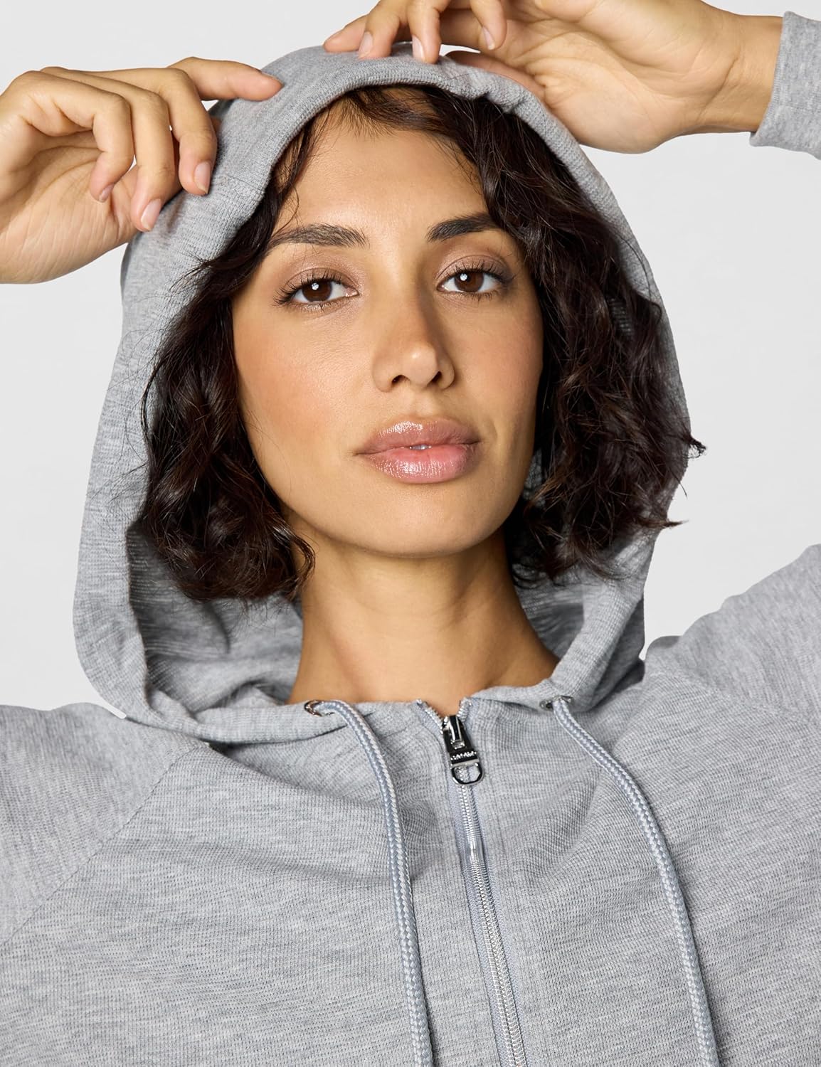 Calvin Klein womens Premium Performance Ruched Long Sleeve Zip Up Hoodie (Standard and Plus) - Image 4