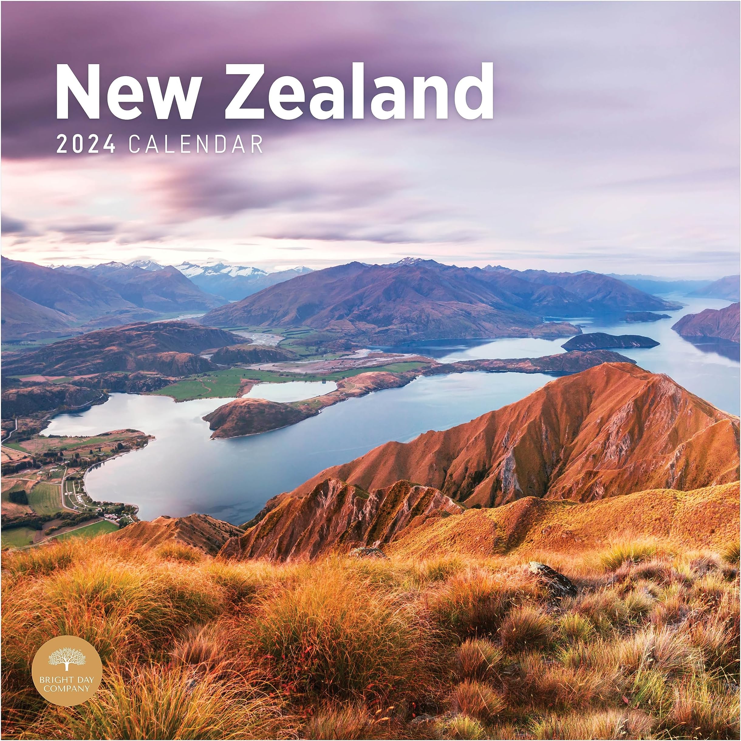 2024 New Zealand Monthly Wall Calendar by Bright Day, 12 x 12 Inch Aotearoa Kiwi Auckland Wellington