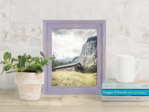 Miniatura 6 de Marco de fotos color lila francés envejecido de madera maciza, 16 x 20 pulgadas