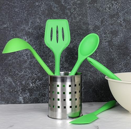 Miniatura 7 de Chef Craft Espátula angular de silicona premium, 11 pulgadas, color verde