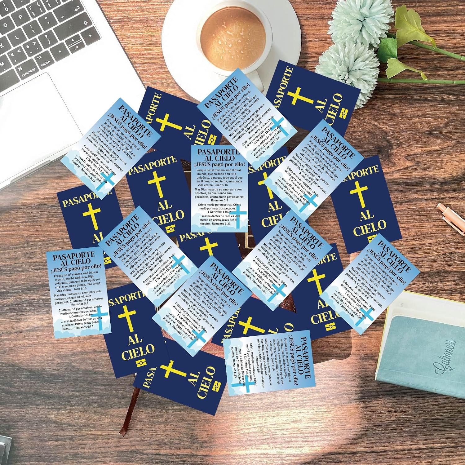 240pcs Spanish Gospel Tracts Roman Road Religious Christian Salvation Cards Serenity Prayer Pocket Jesus Bible Tracts for Evangelism Church Easter Party (Pasaporte Al Cielo)