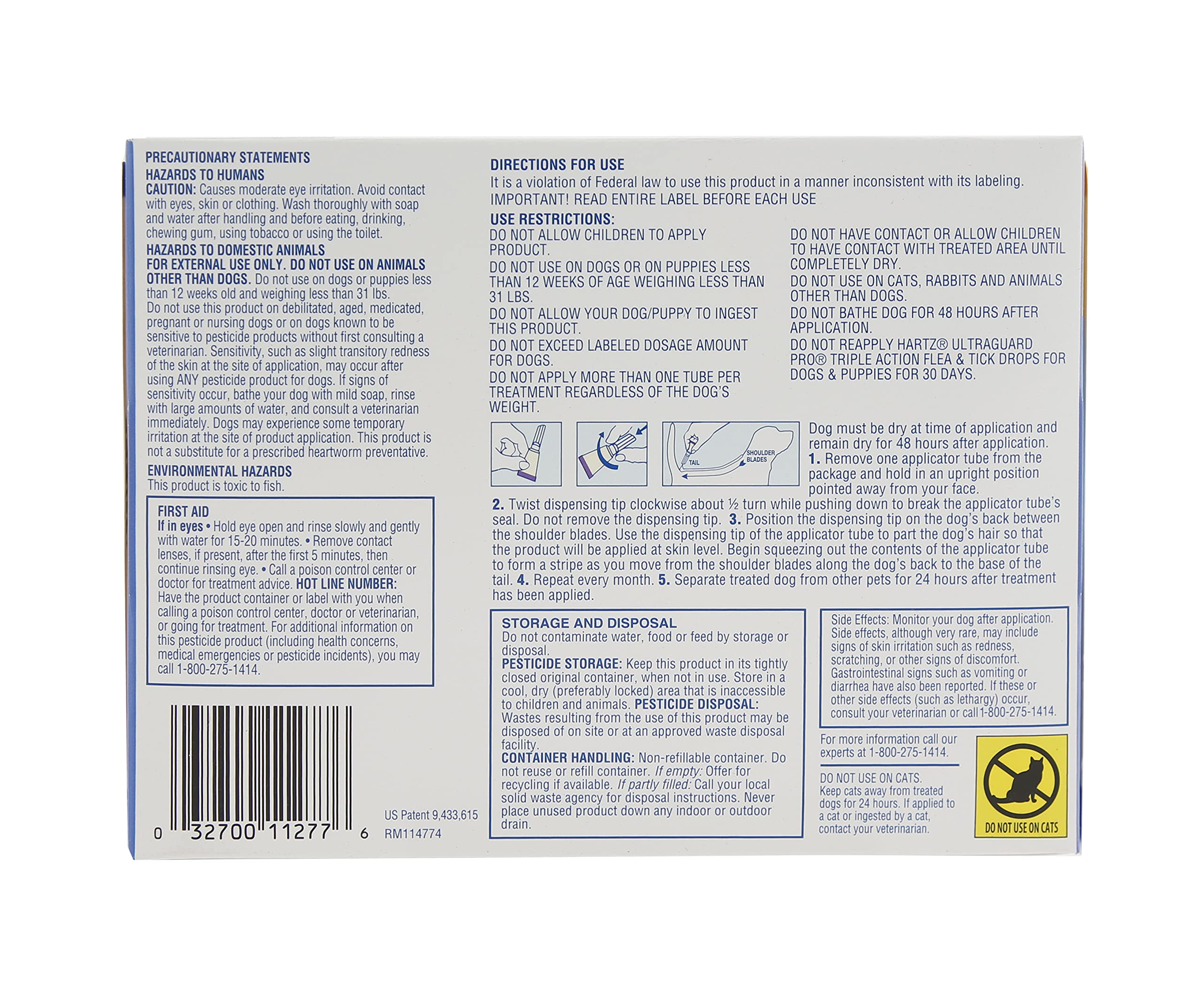 Hartz UltraGuard Pro Topical Anti Puces et Tiques pour Chiens et Chiots 6 traitements mensuels 5-27 kg