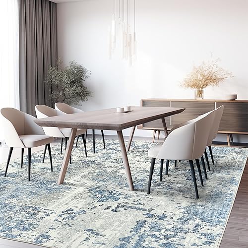 Miniatura 6 de Art&Tuft Alfombra lavable con parte trasera antideslizante abstracta de 6 x 9 pies, alfombras resistentes a las manchas para sala de estar, alfombra