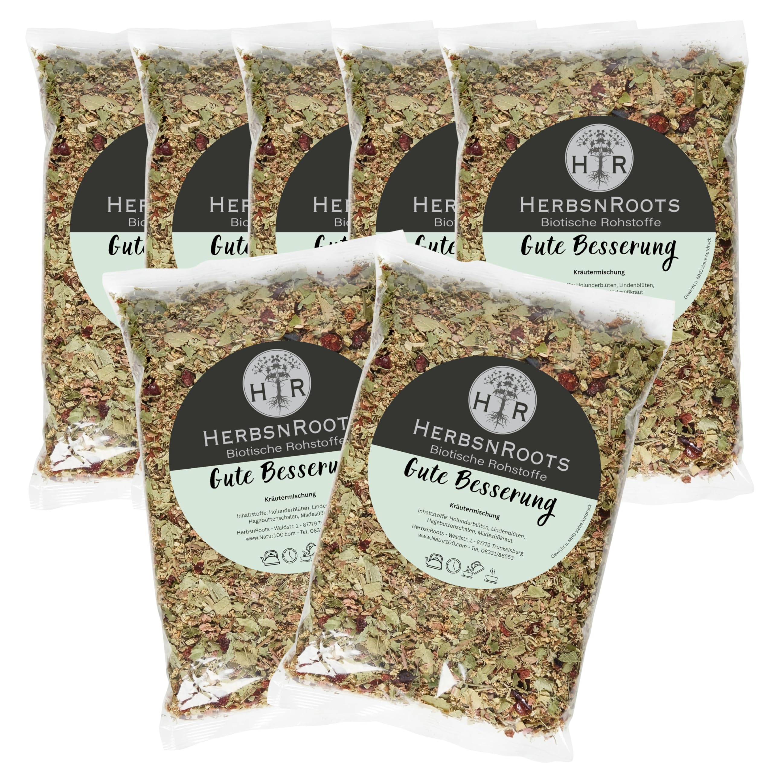 Erkältungs-Tee • auch zum Inhalieren • Erste Wahl • hoher Wirkstoffanteil • ähnlich Schwedenkräuter • HerbsnRoots • 7x210g