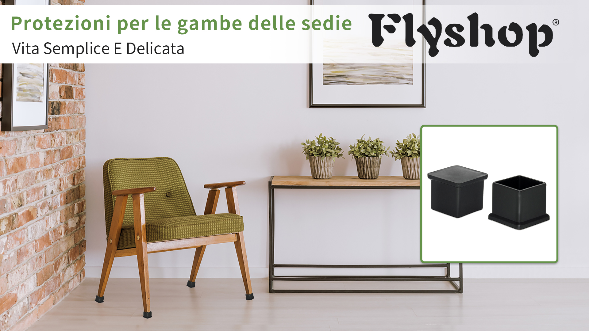 Coprigambe Per Sedia Flyshop - PVC Nero, 4 Pezzi, 8x8 Cm, Antigraffio - Foto 9