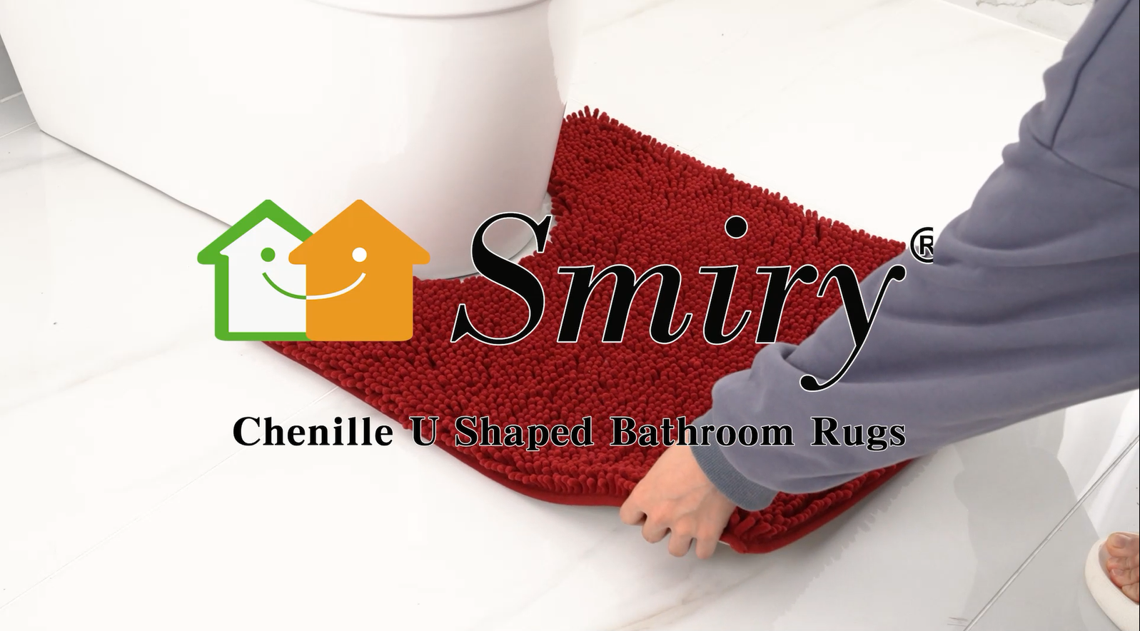 Smiry Toilet Rugs U-Shaped 24x20, Extra Soft Absorbent Contoured Bath Mat