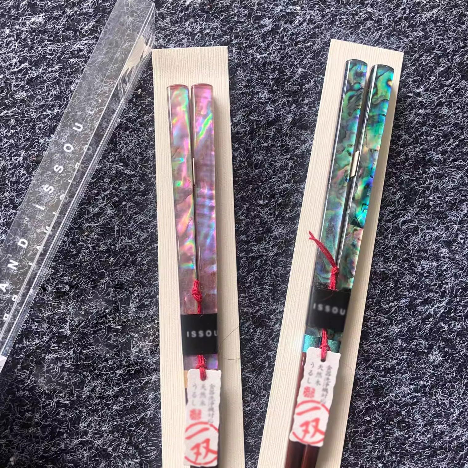 BBAUER baguettes chinoises Acier inoxydable ChopstickBaguettes japonaises pointues antidérapantes, cadeau fait main pour les couples(Color:B,Size:21cm)