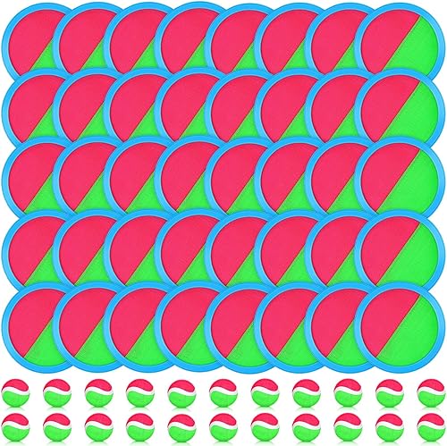 Juguetes para niños, juego de lanzar y atrapar, 40 palas, 20 pelotas, juego de playa, juegos de patio, juegos de césped, juegos al aire libre,