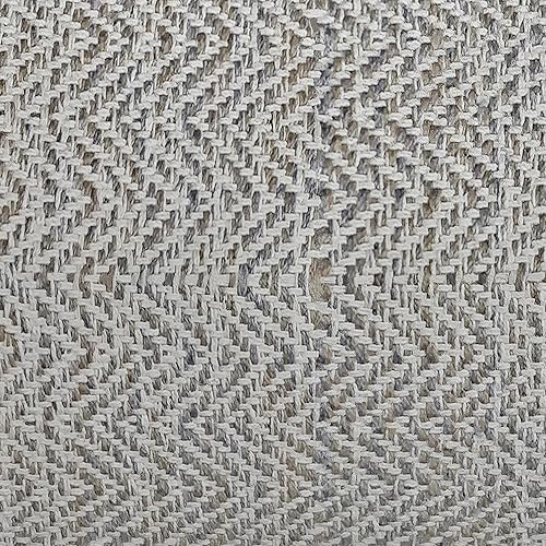 Miniatura 9 de SIMPLIHOME Nate - Puf cuadrado  Otomano tapizado de algodón tejido a mano de 20 pulgadas de ancho en mezcla gris estampada, taburete bohemio o