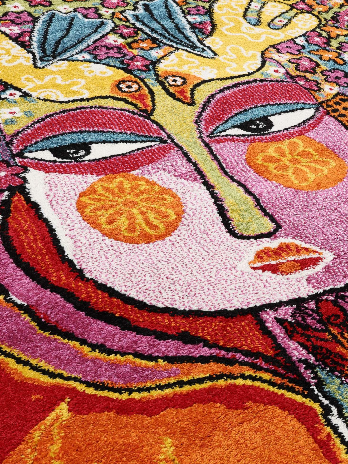 RugVista She has Flowers in Her Hair Alfombra, 100 x 130 cm | Modernas, Nuestros diseñadores, Rectangular, Pelo medio, Limpieza en seco, Oeko-Tex 100