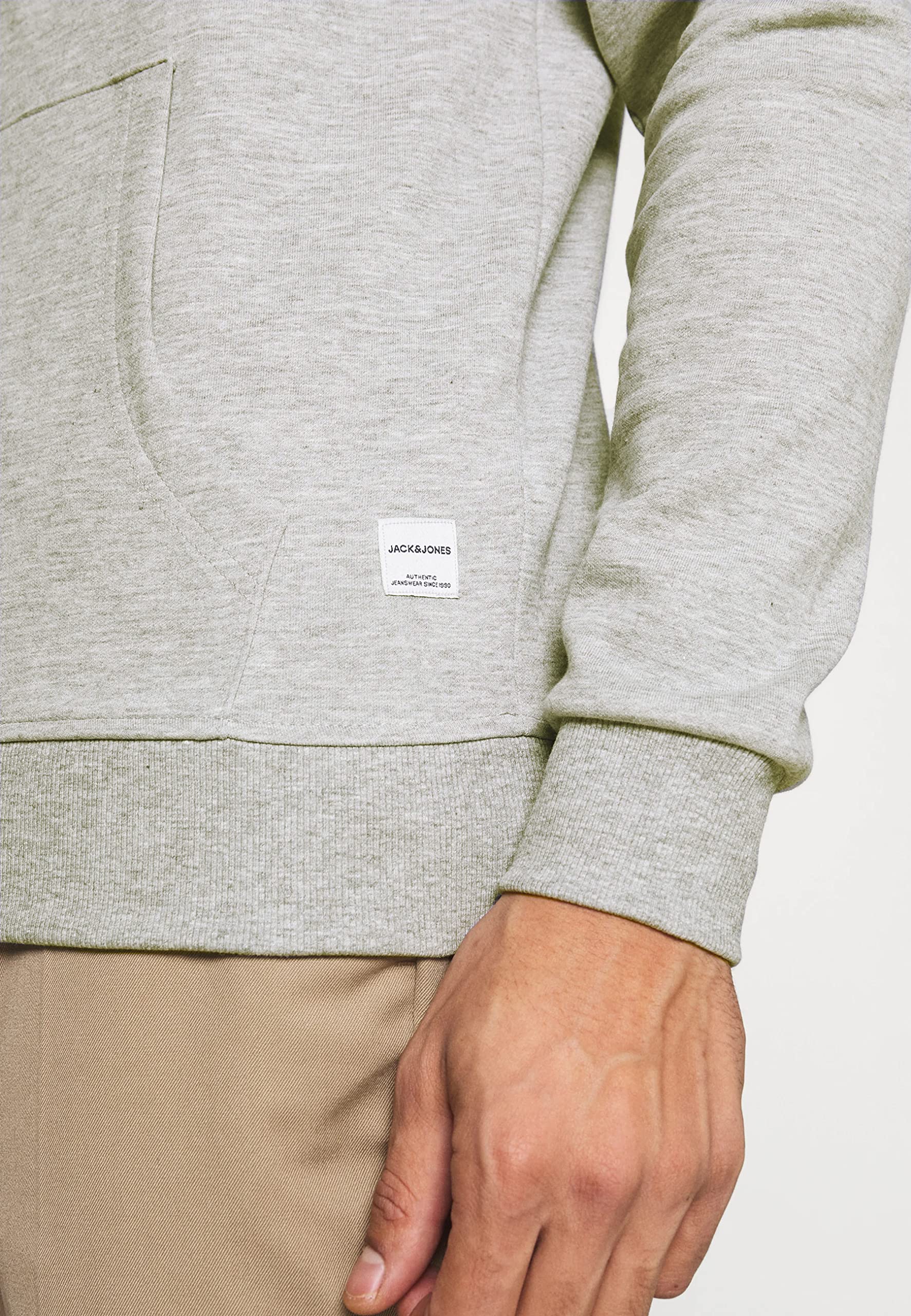 JACK & JONES Męska bluza z kapturem Basic zamek błyskawiczny