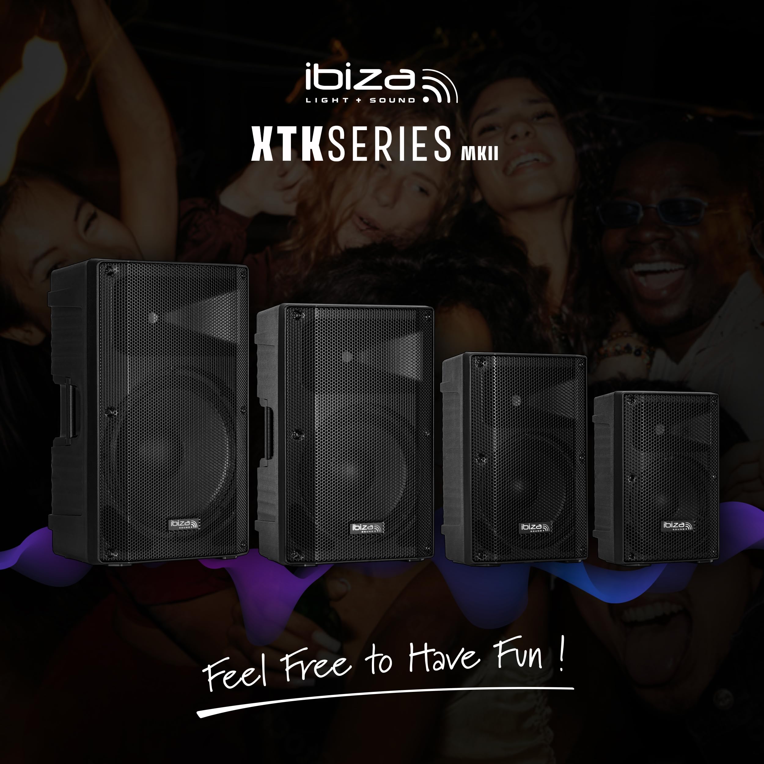 Ibiza - XTK10-MKII - Altoparlante SONO passivo da 10"/25cm - Tweeter a compressione da 25mm - Sistema Bass Reflex - Maniglia e ruote - NUOVA VERSIONE - Nero - Feste, Eventi, Club, Conferenze