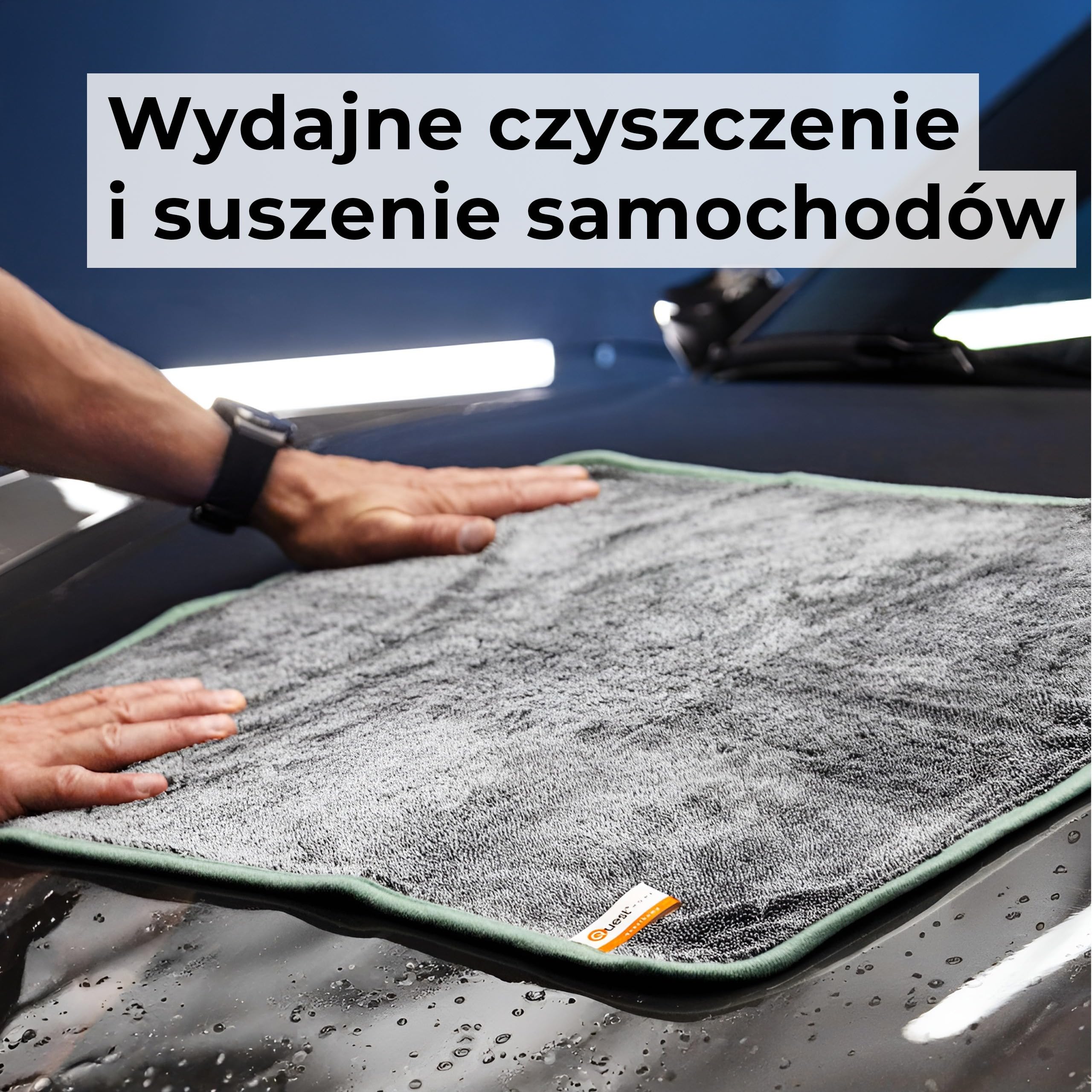 Quest ściereczka z mikrofibry do osuszania auta So Dry 50x60 cm, 24 szt. | Superchłonny ręcznik 650 g/m² do osuszania karoserii, szyb i felg, delikatny dla lakieru, dwustronny, wielorazowy