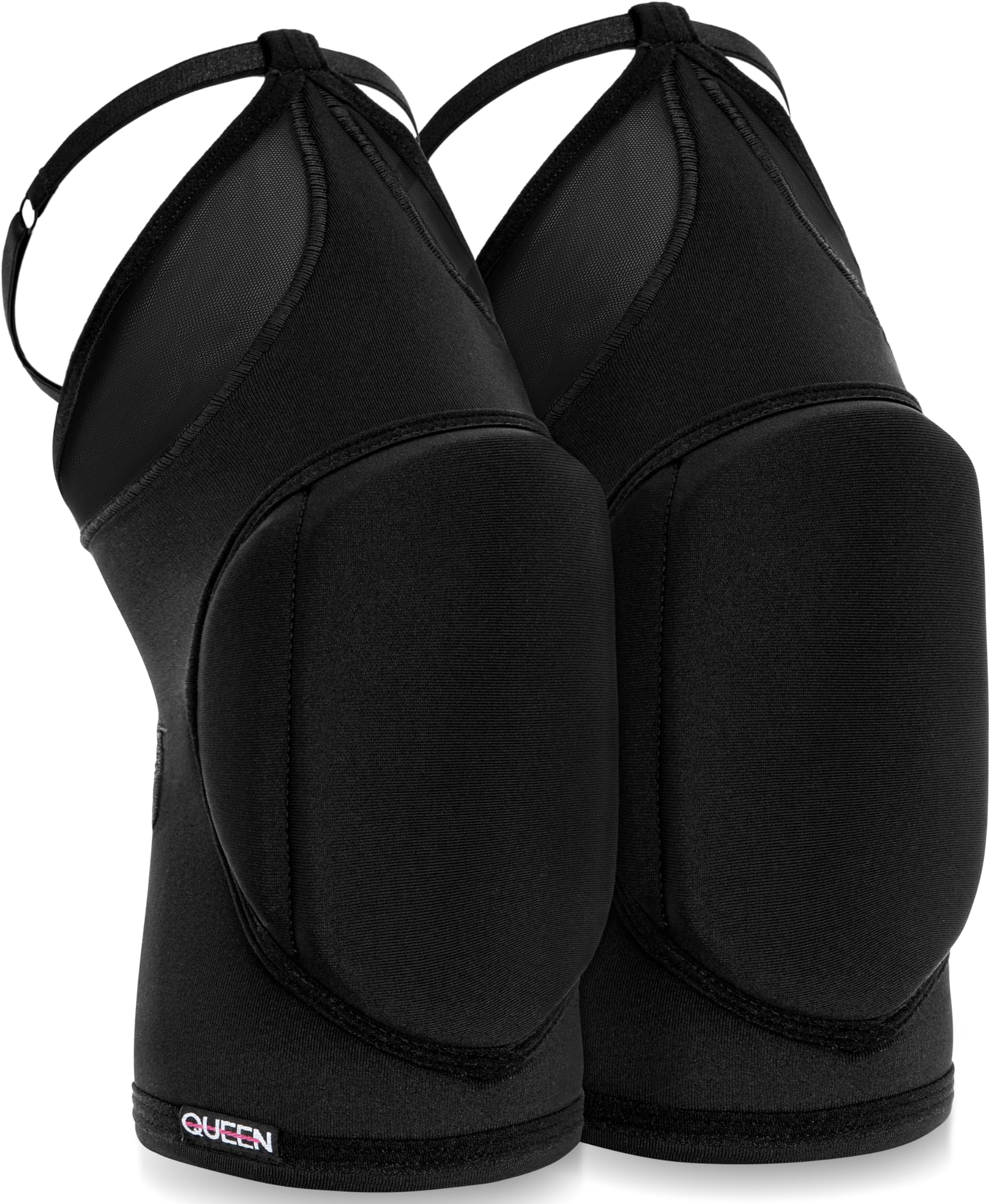 Queen Wear – Black Fire – Pole Dance Knee Pads – Perfect Woman Protection for Ballet Modern Dance and Indoor Sports… (M)