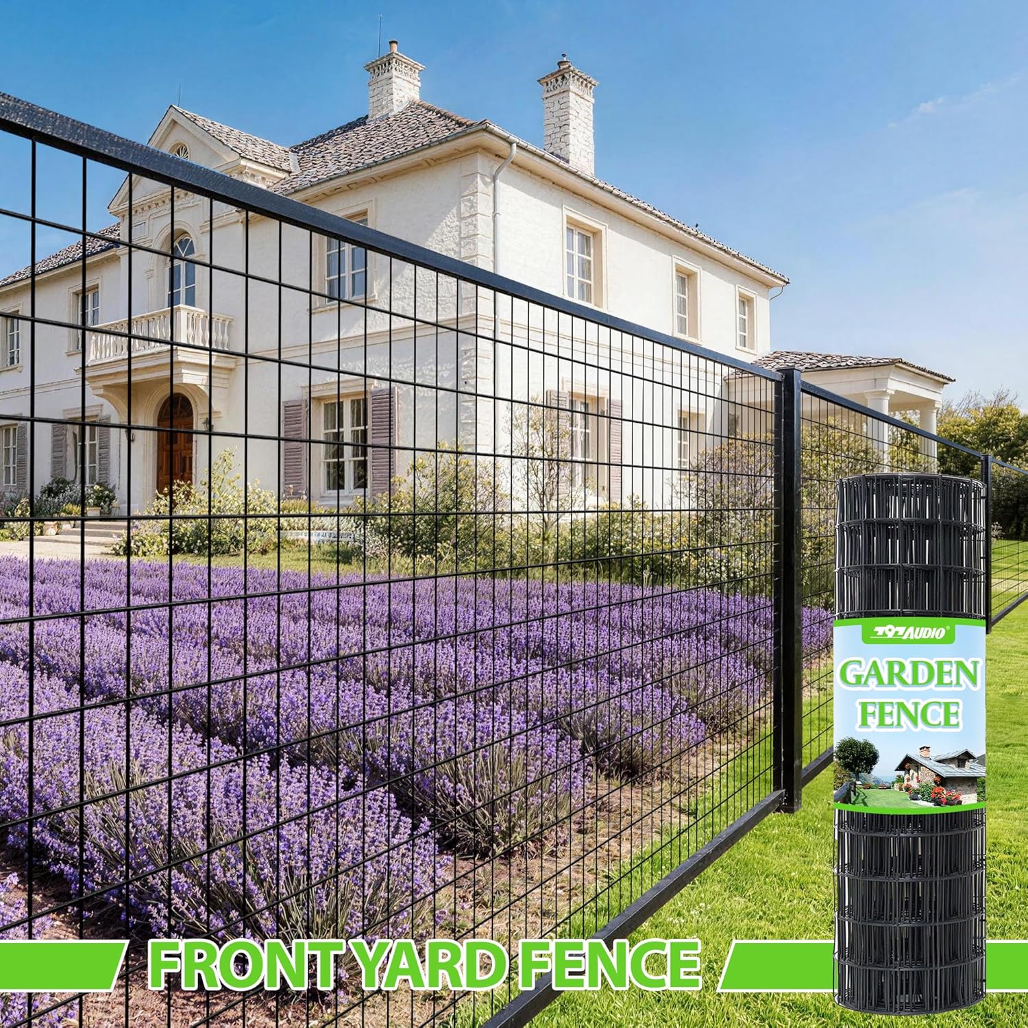 Black PVC Coated Welded Wire Fencing,2"x3" 16 Gauge,72inch H x 100ft L Garden Wire Fence Roll,2/3/4/5/6ft Tall x 50/100 ft Long Hardware Cloth Metal Mesh for Yard,Farm,Chicken,Dog,Vegetable Protection