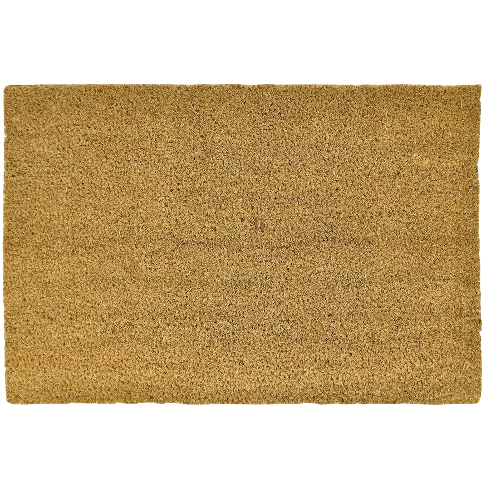 ASAB Front Welcome Door Coir Mat - Absorbent Non Slip Coco Doormat - Entrance Coconut Matting in with Rubber Backing - 60x40cm - Rug Plain Coir Mat