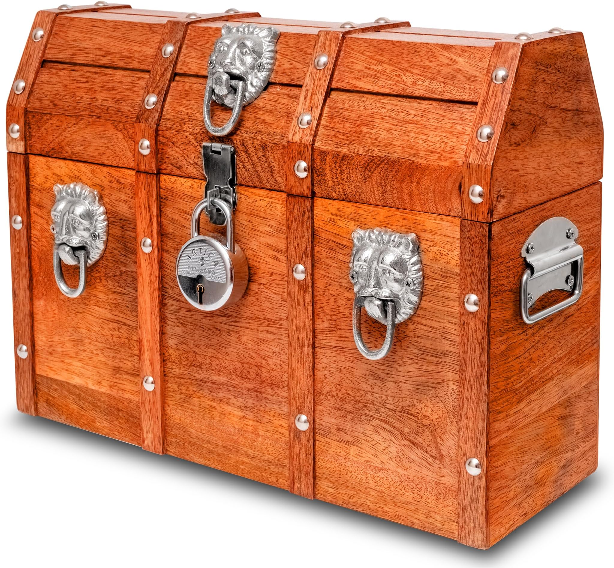 Vizayo Large Treasure Chest with Lock and Keys 16 x 12