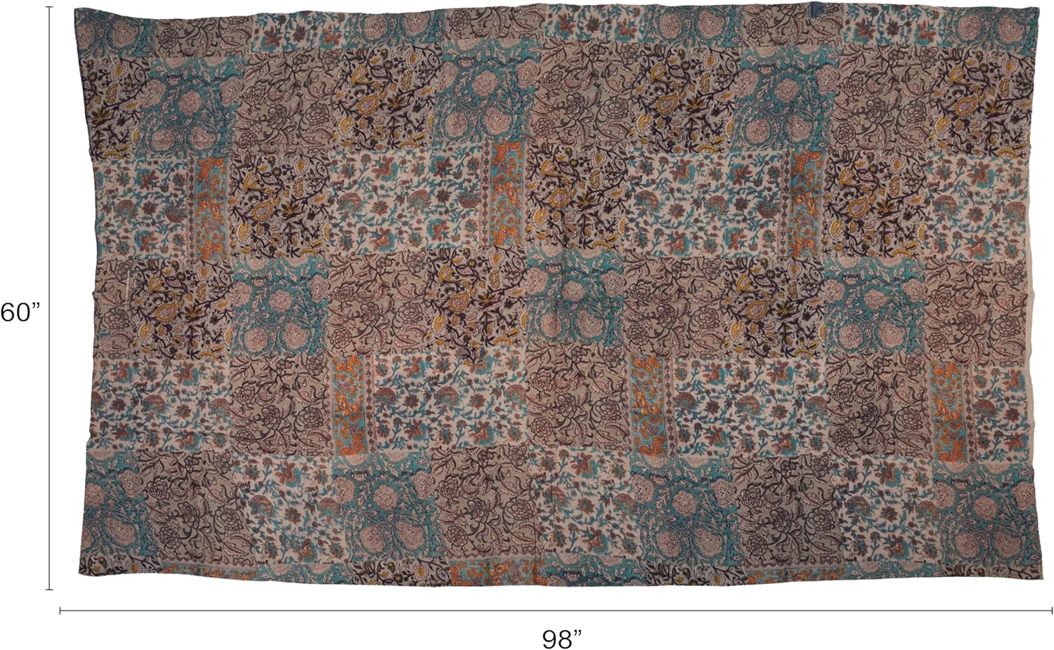 Creative Co-Op Vintage Cotton Printed Rali Throw with Embroidery, Multicolor - Image 2