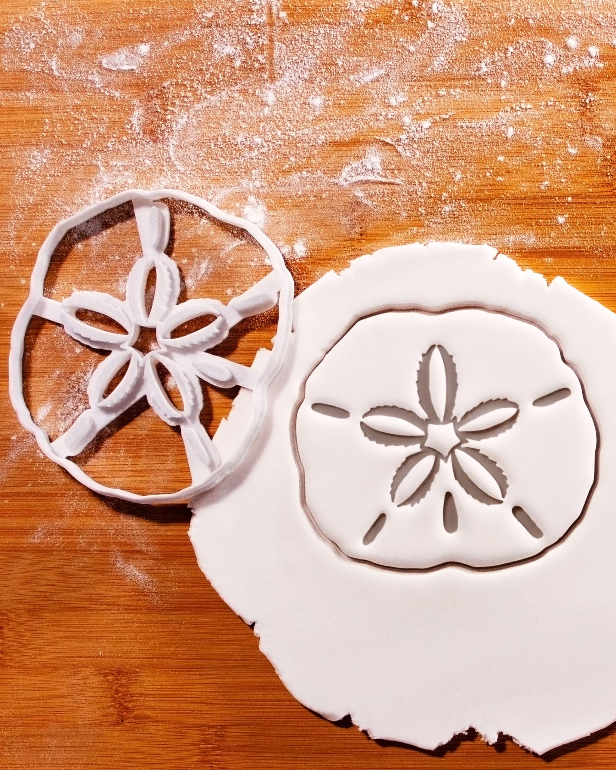 BAKERLOGY Set di 3 formine per biscotti a forma di dollaro di sabbia (dimensioni: normali, grandi, grandi e grandi) – per biscotti a tema estivi, costieri o spiaggia, ideali per fondente, impasto
