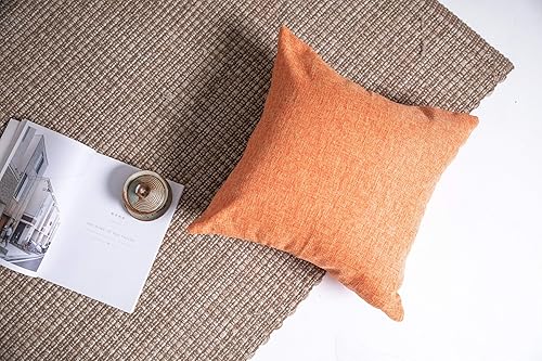 Miniatura 3 de Juego de 2 fundas de almohada cuadradas de lino y algodón de 18 x 18 pulgadas, fundas de cojín suaves para sofá, cama, silla al aire libre, color