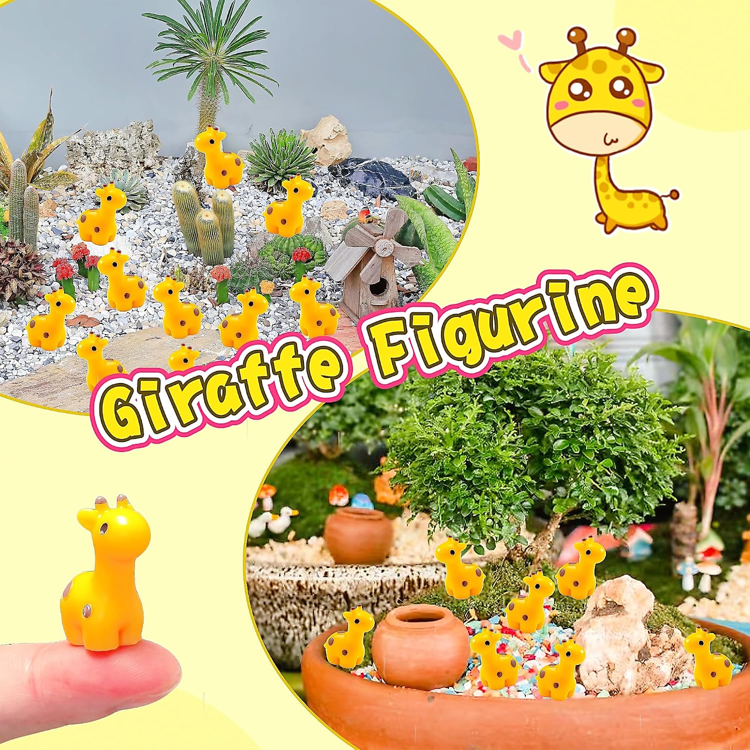 24Pcs Mini Resin Giraffe Figurines, Tiny Resin Animals Ornaments for Garden image 3