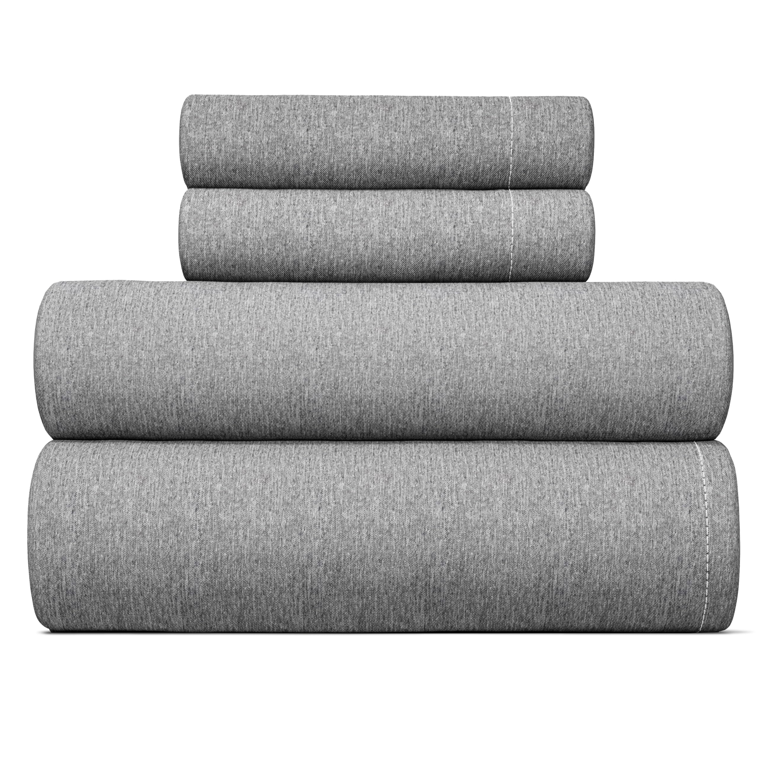 King Size 4 Piece Sheet Set - Breathable & Cooling Bed Sheets Set - Hotel Luxury Bedding for Women, Men, Kids & Teens - Deep Pockets, Easy-Fit, Soft, Wrinkle Free - Oeko-Tex - Grey Heathered Sheets