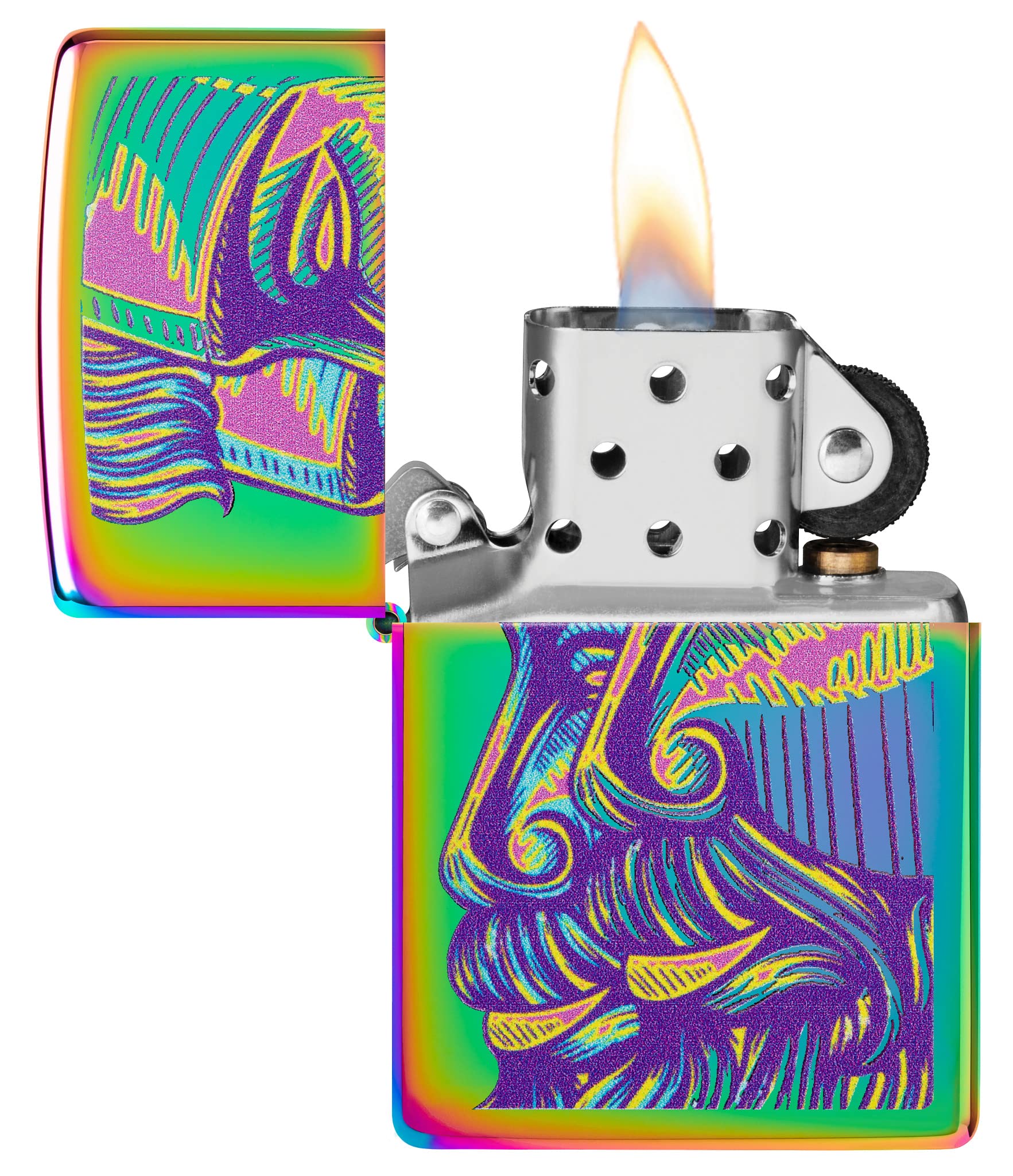 Zippo Lighter, Metal, Multicolored, One Size, Spectrum - Greek Psych, 5.5 x 3.8 x 1.2 cm - Image 3
