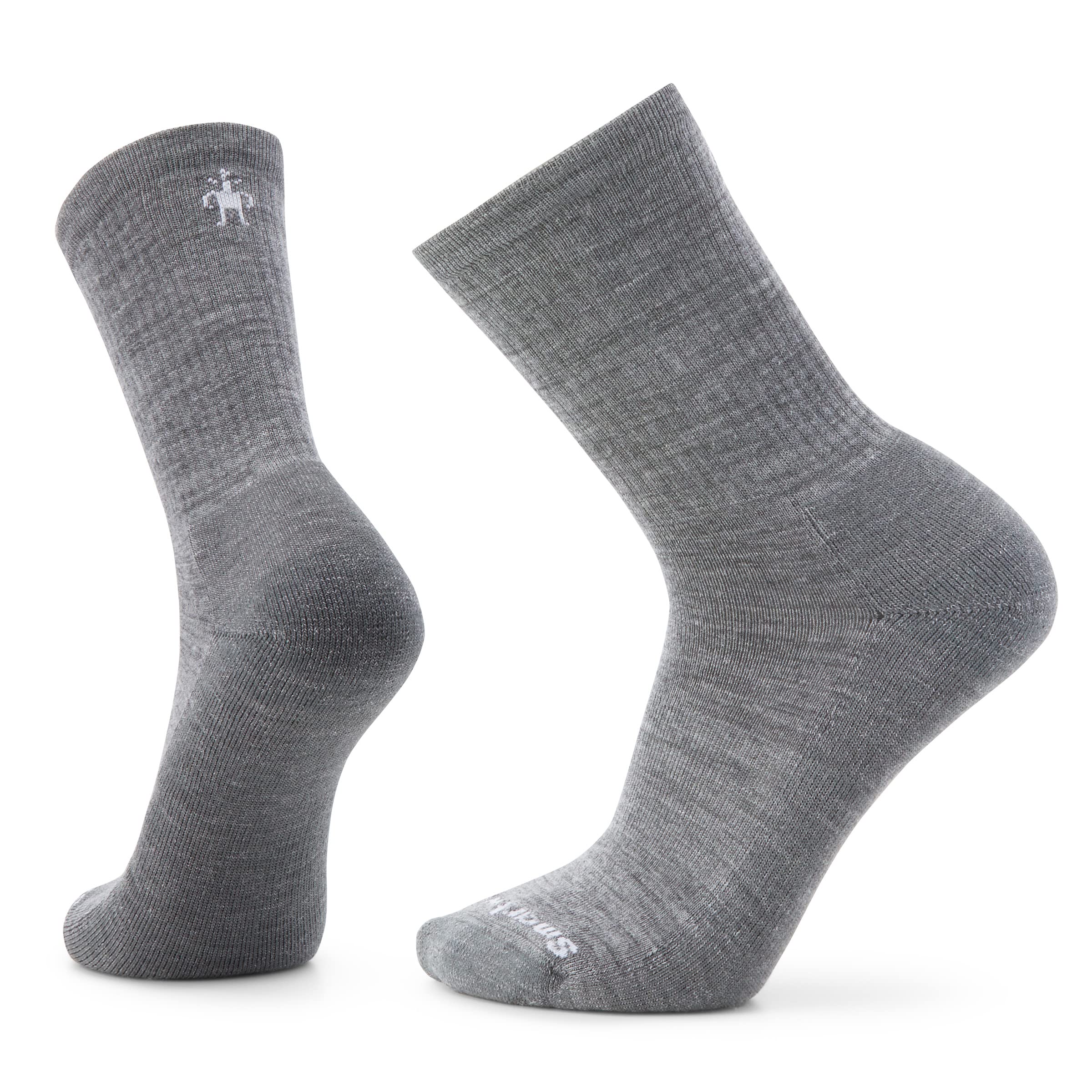 Smartwool Men's Everyday Solid Rib Crew Hiking Socks, Gris moyen,