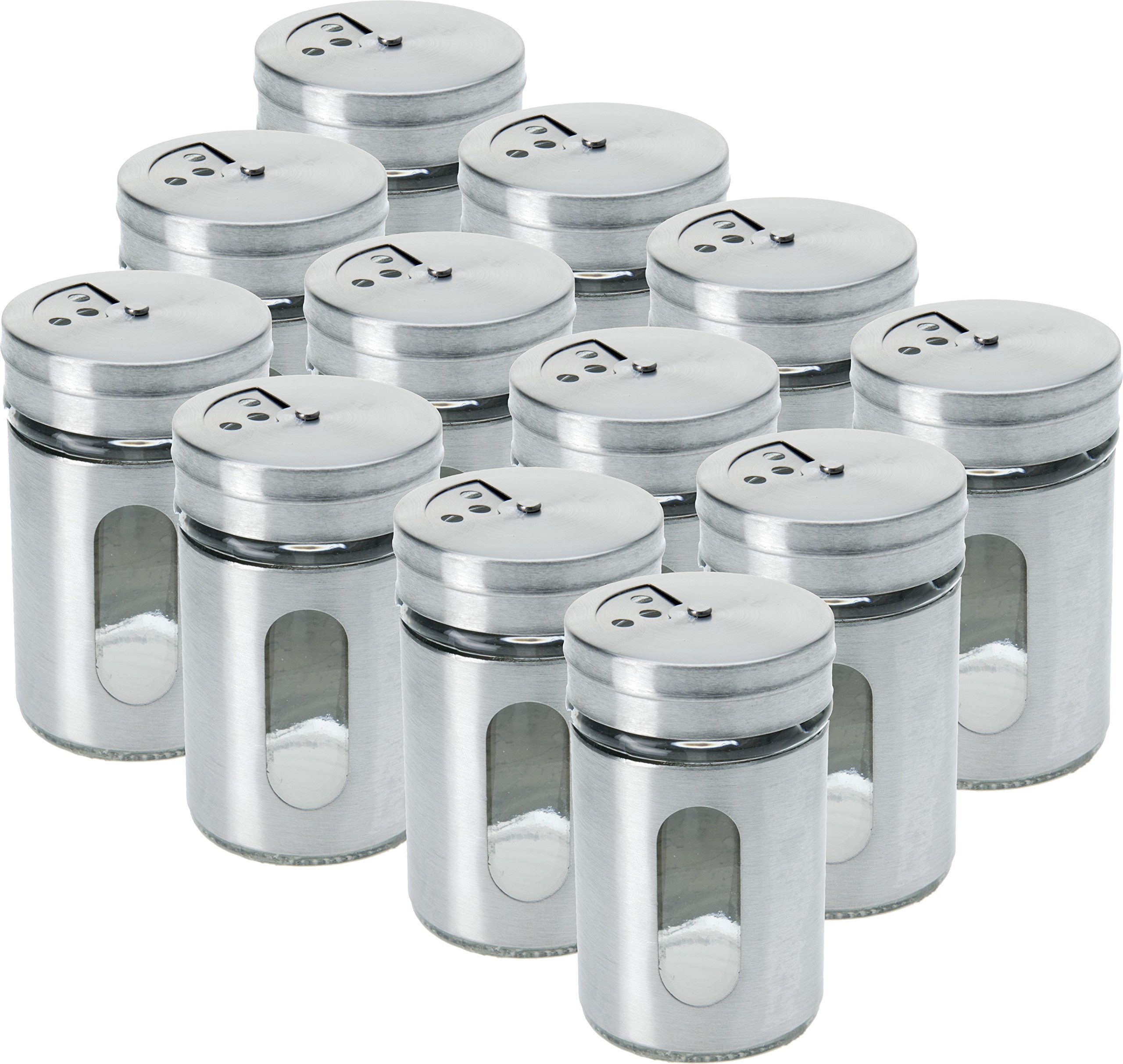 hibuySpice Shaker Storage Jars with Spreading Control Stainless Steel with Viewing Window 80 ml (12)