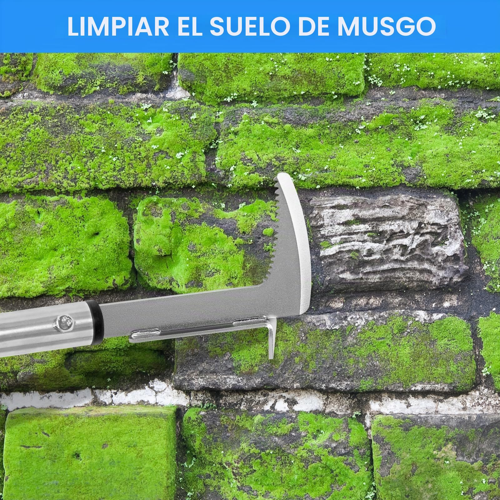 BARAYSTUS Cuchillo desherbador manual de mango largo140-105-65 cm, ajustable, herramienta ergonómica para jardín
