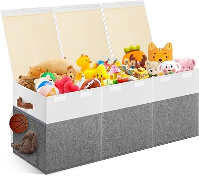 Extra Large Toy Box, Collapsible Toy Storage Chest with Lids, 40"X14"X16"