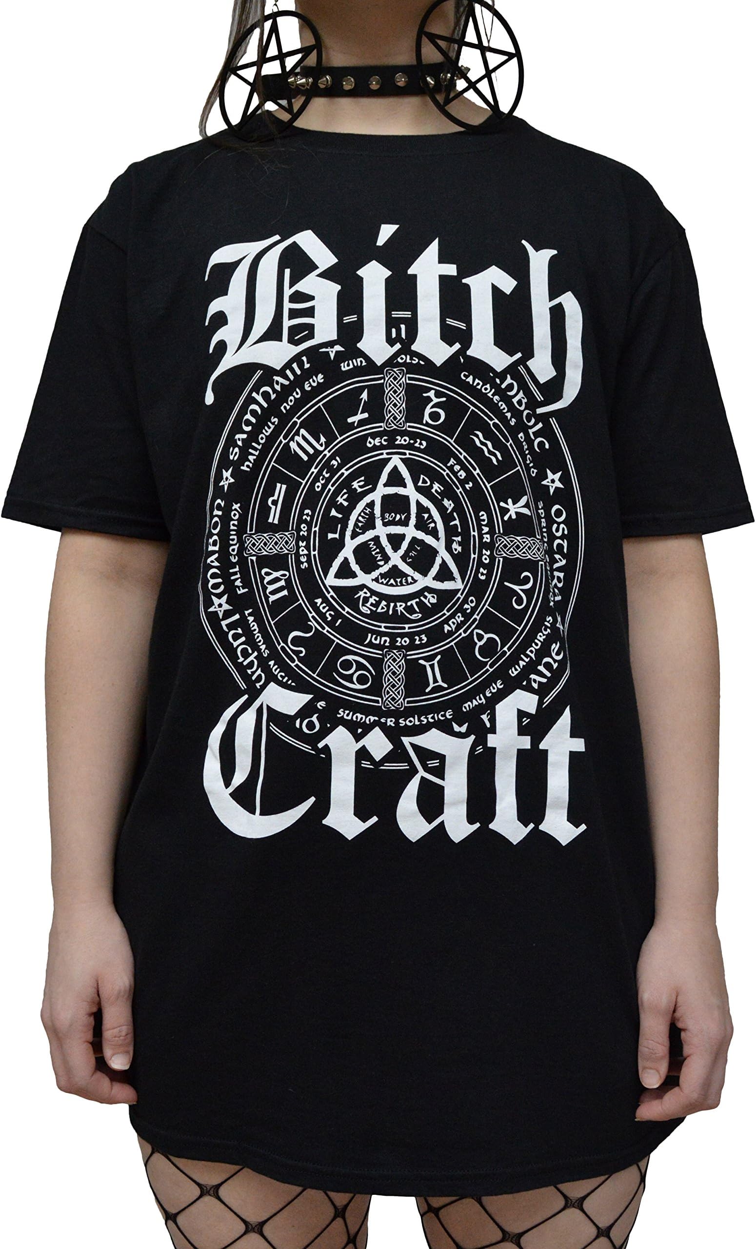 Gothic Symbol Bitch Craft T Shirt - Alternative Occult Clothing for Women by Luna Cult