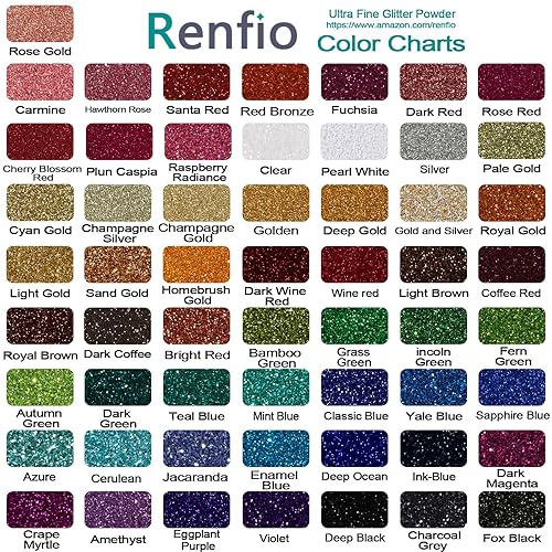 Miniatura 3 de Renfio Polvo de purpurina ultrafina con purpurina de resina metálica, 2.11 oz (60 g), copos de PET para manualidades, lentejuelas de 1128 pulgadas,