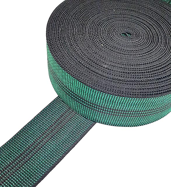 Pandoras Upholstery Replacement Elastic Webbing Chair Seat Settee Supplies, Green - 4m