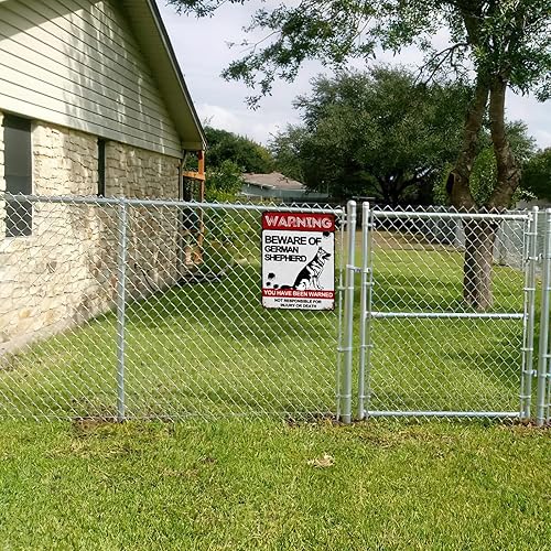 Miniatura 4 de BAIWIFE Señales de advertencia de metal vintage de 8 x 12 pulgadas con texto en inglés Beware of German Shepherd (Beware of German Shepherd) sobre