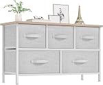YITAHOME Storage Tower with 4 Drawers - Fabric Dresser, Organizer Unit for Living Room, Closets - Sturdy Steel Frame, Easy Pull Fabric Bins & Wooden Top