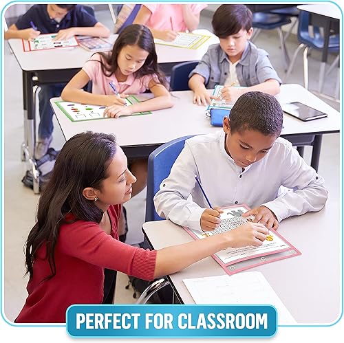 Miniatura 5 de 5 bolsillos de borrado en seco de 10 x 13 pulgadas, bolsas protectoras de hojas transparentes, bolsillos transparentes de borrado en seco, fundas