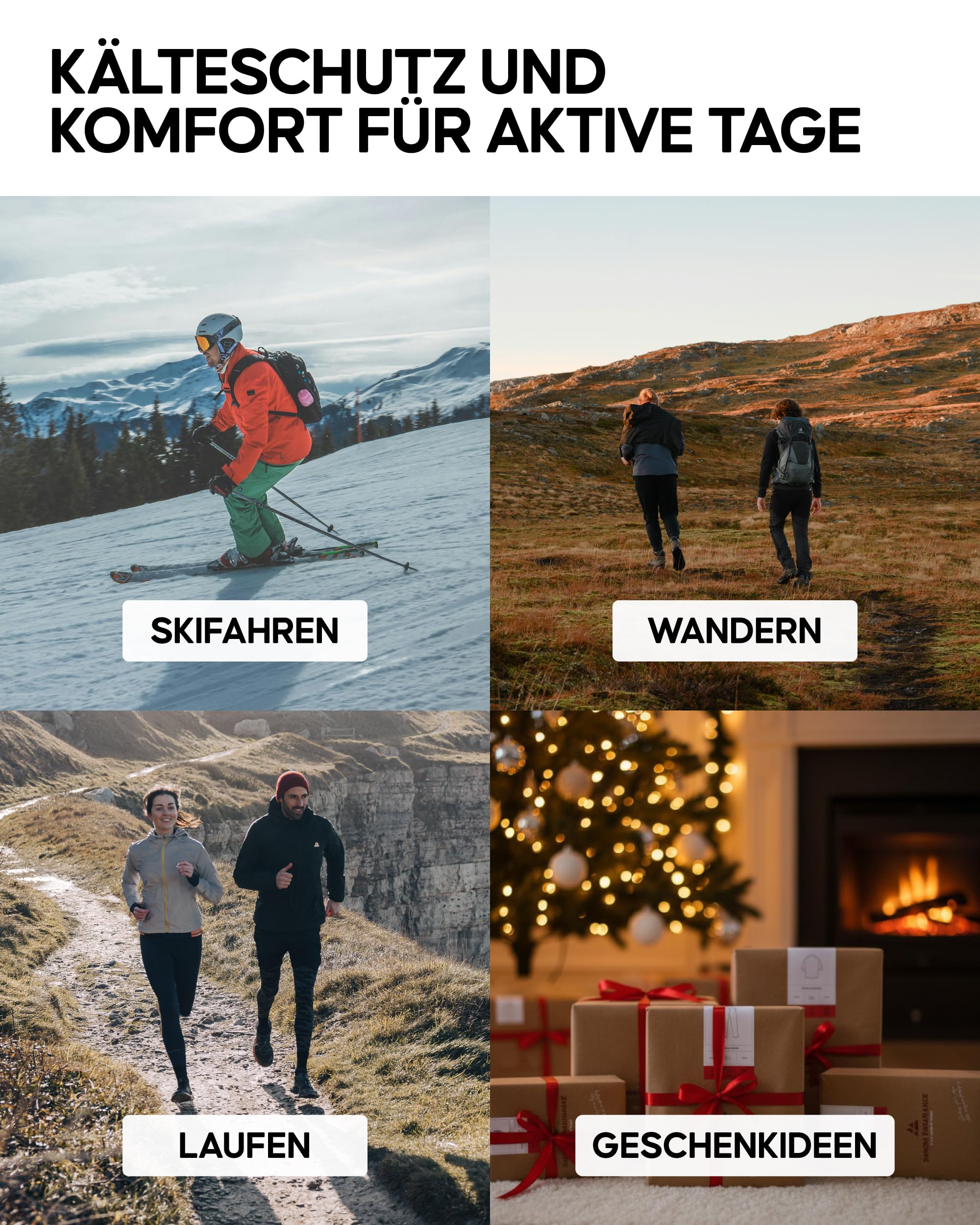 DANISH ENDURANCE Merino Stirnband, Elastisches Schweißband, 1er & 2er Pack | Merino Stirnband, Leicht & atmungsaktiv mit geruchshemmender Wirkung für Wandern, Laufen & Radfahren bei Kälte, Unisex