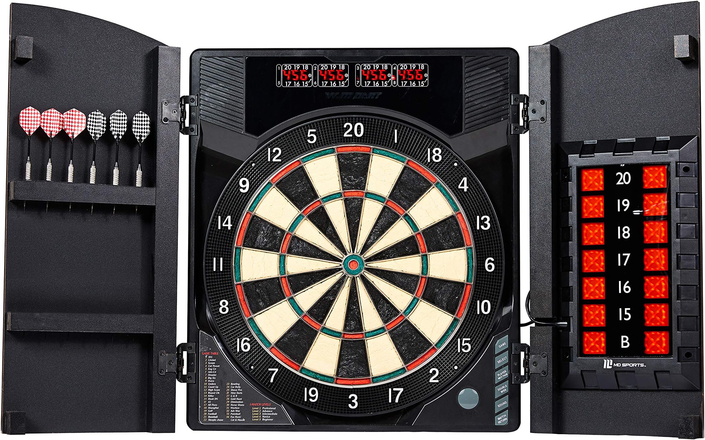MD SportsBristleSmart Dartboard with Cabinet