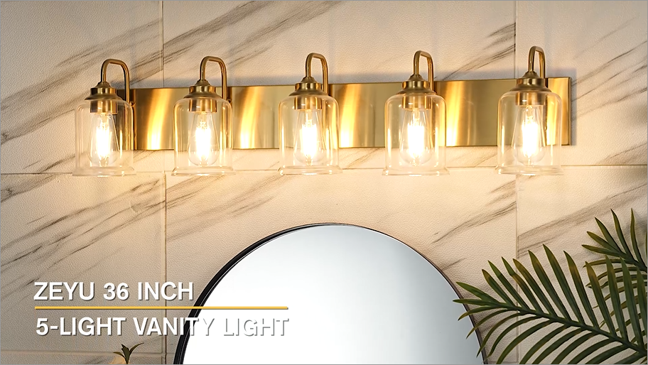 zeyu 36 Inch Bathroom Lighting Fixtures Over Mirror, Vintage