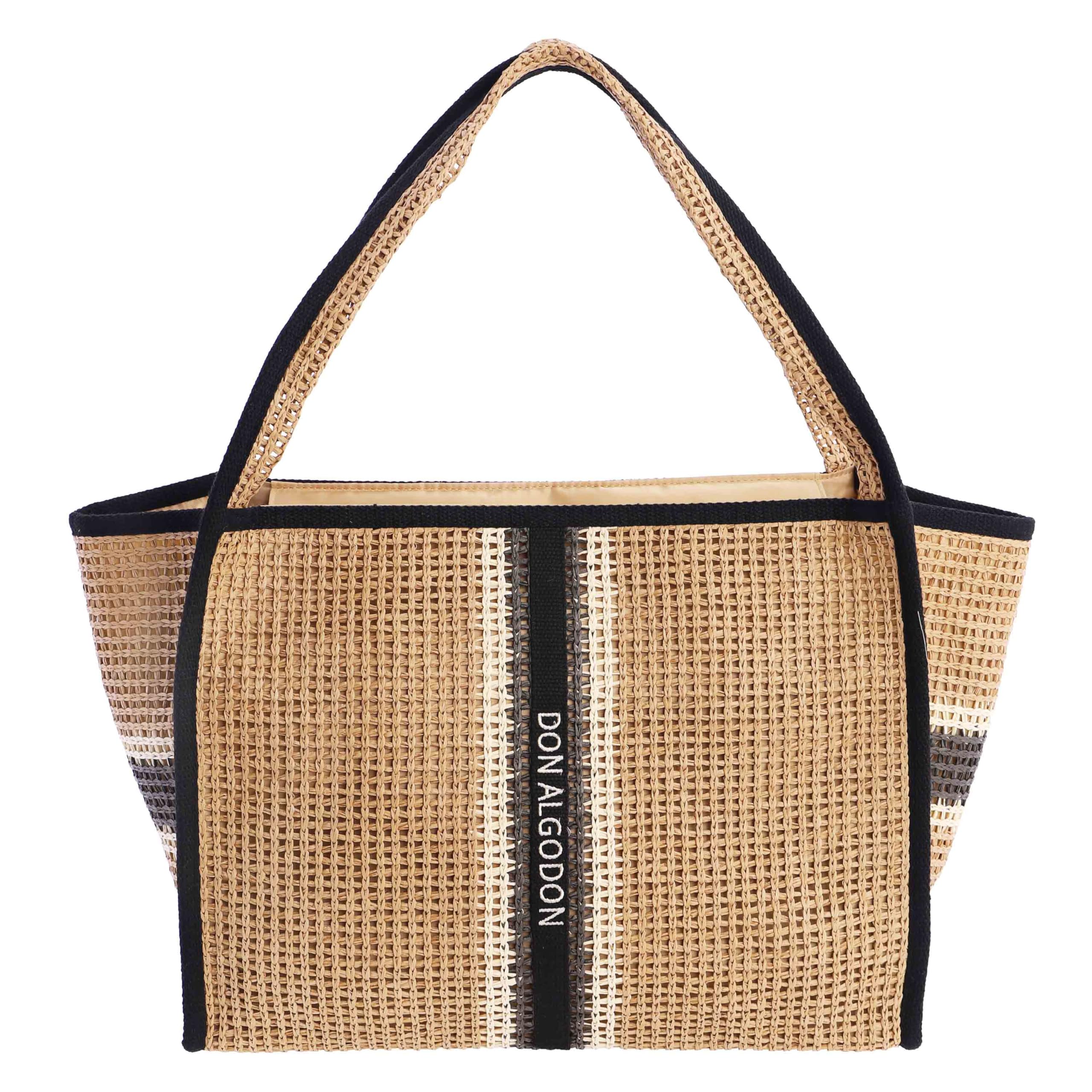 DON ALGODON | Bolso shopper mujer | Bolso mujer de rafia diseño artesanal para verano Seabird