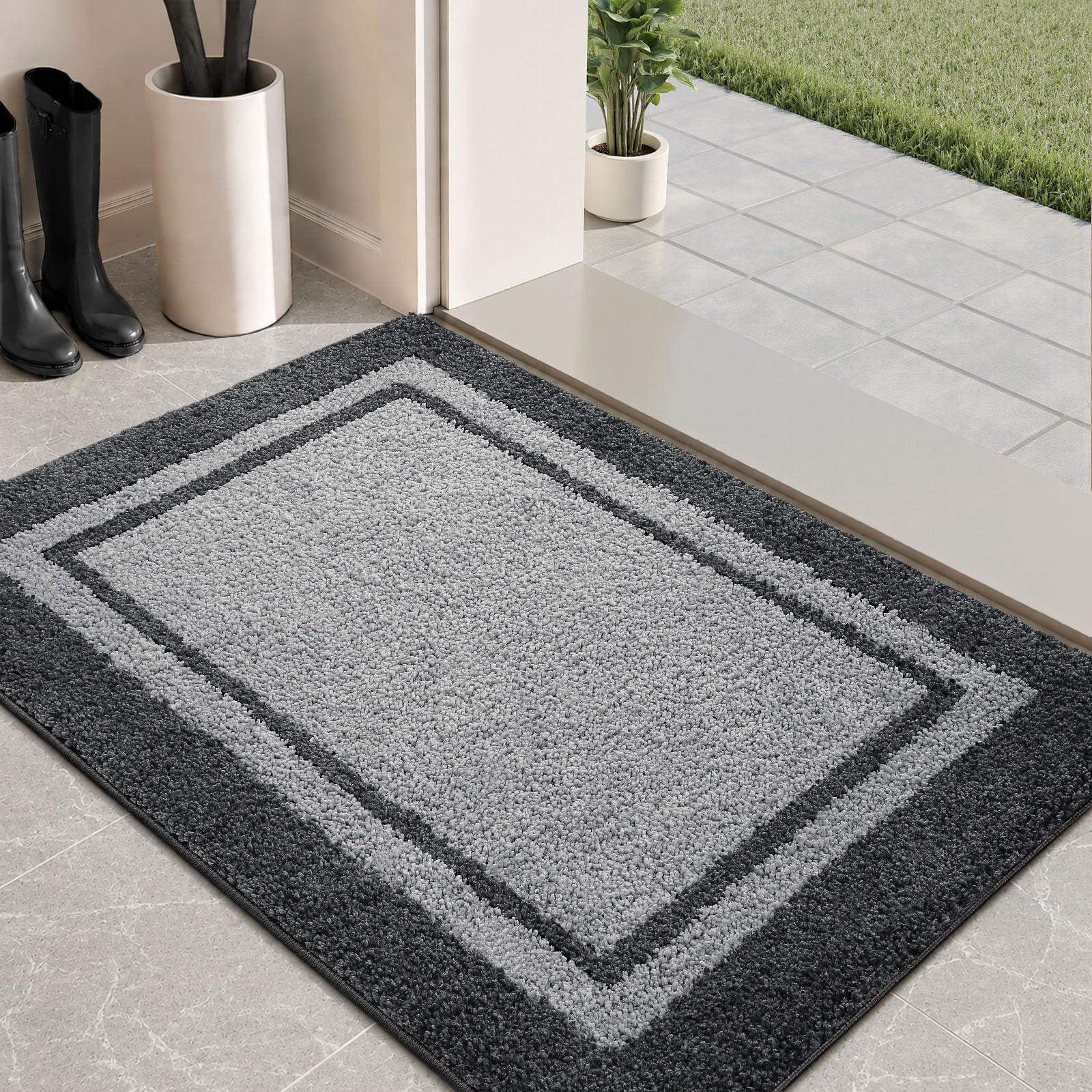 EDIEMNS Dirt Trapping Indoor Front Door Mat Entry Rug 24" x 36" Graymist — Amazon image 12