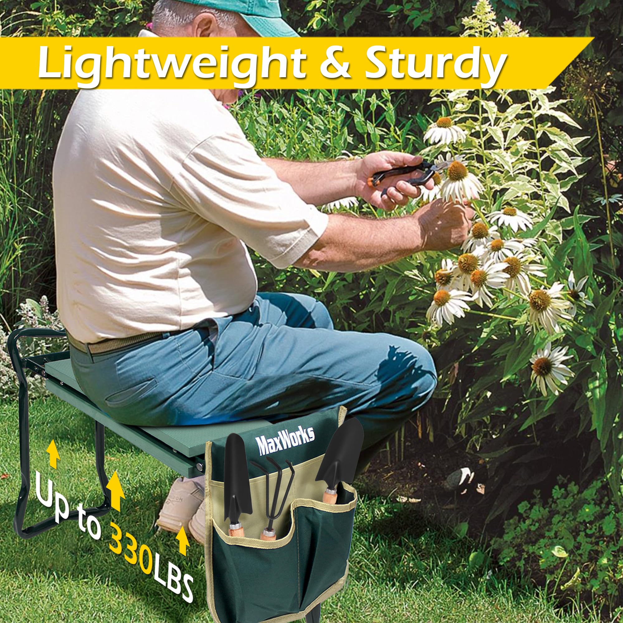 Maxworks Snapklik.com : MaxWorks 50921 Folding Garden Kneeler Stool