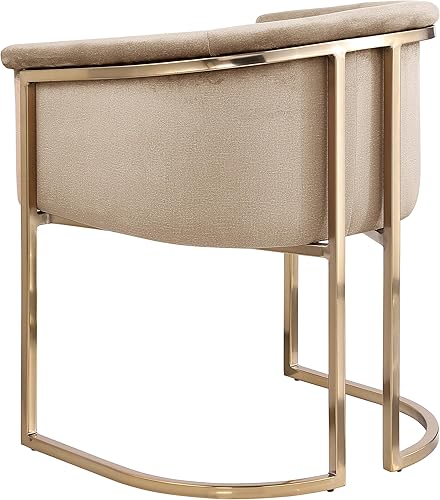 Miniatura 7 de Meridian Furniture 758Beige-C Tierra Collection Modern  Silla de comedor tapizada contemporánea con lujoso terciopelo beige, acabado de latón