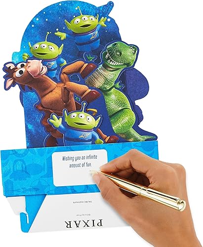 Miniatura 5 de Hallmark Paper Wonder - Tarjeta desplegable de Toy Story de Disney y Pixar para cumpleaños, primer día de escuela, felicitaciones