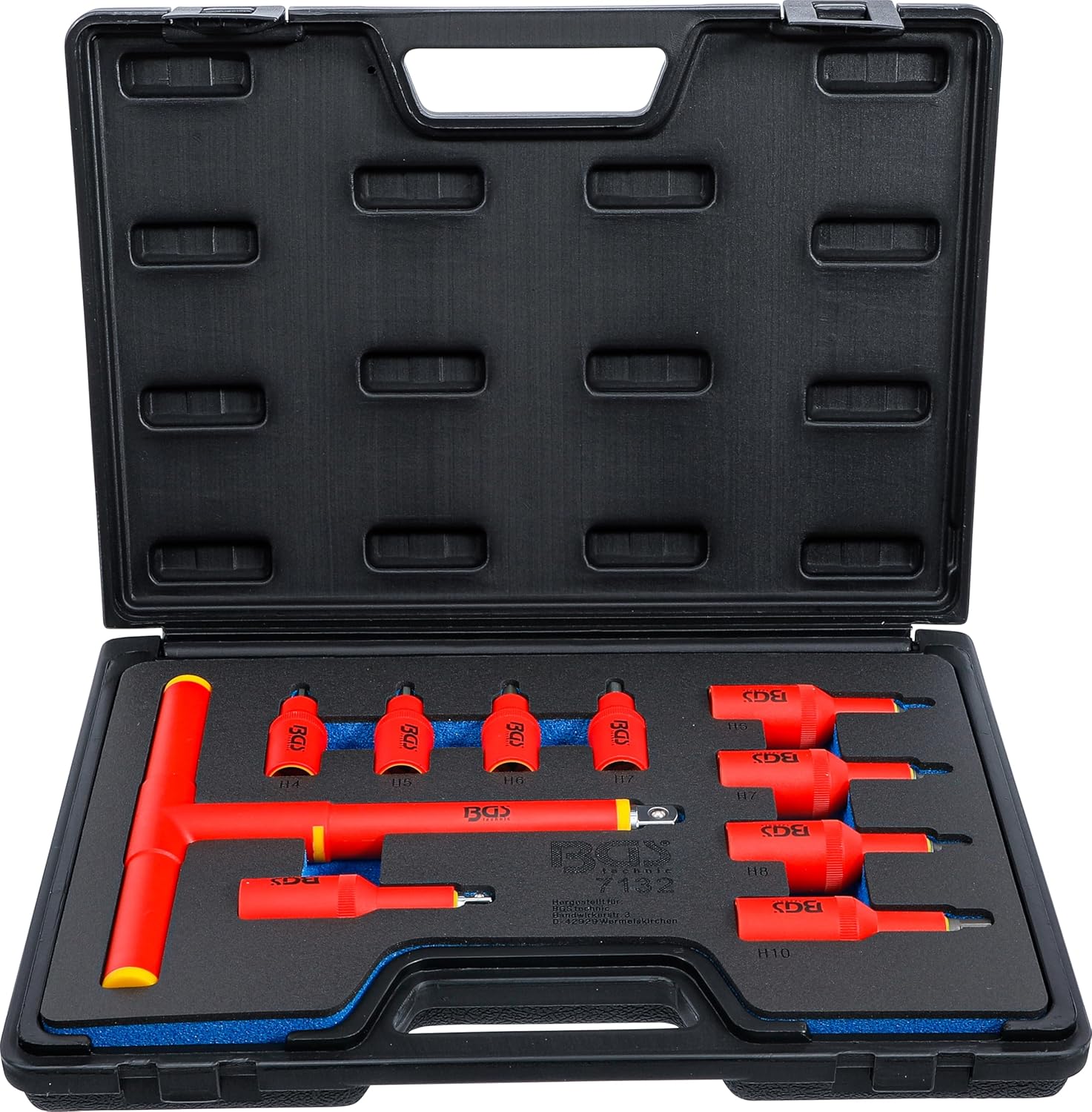 BGS 7132 | VDE Bit Socket Set | 10 mm (3/8") / 12.5 mm (1/2") Drive |Internal Hexagon 4-10 mm | 10 pcs.