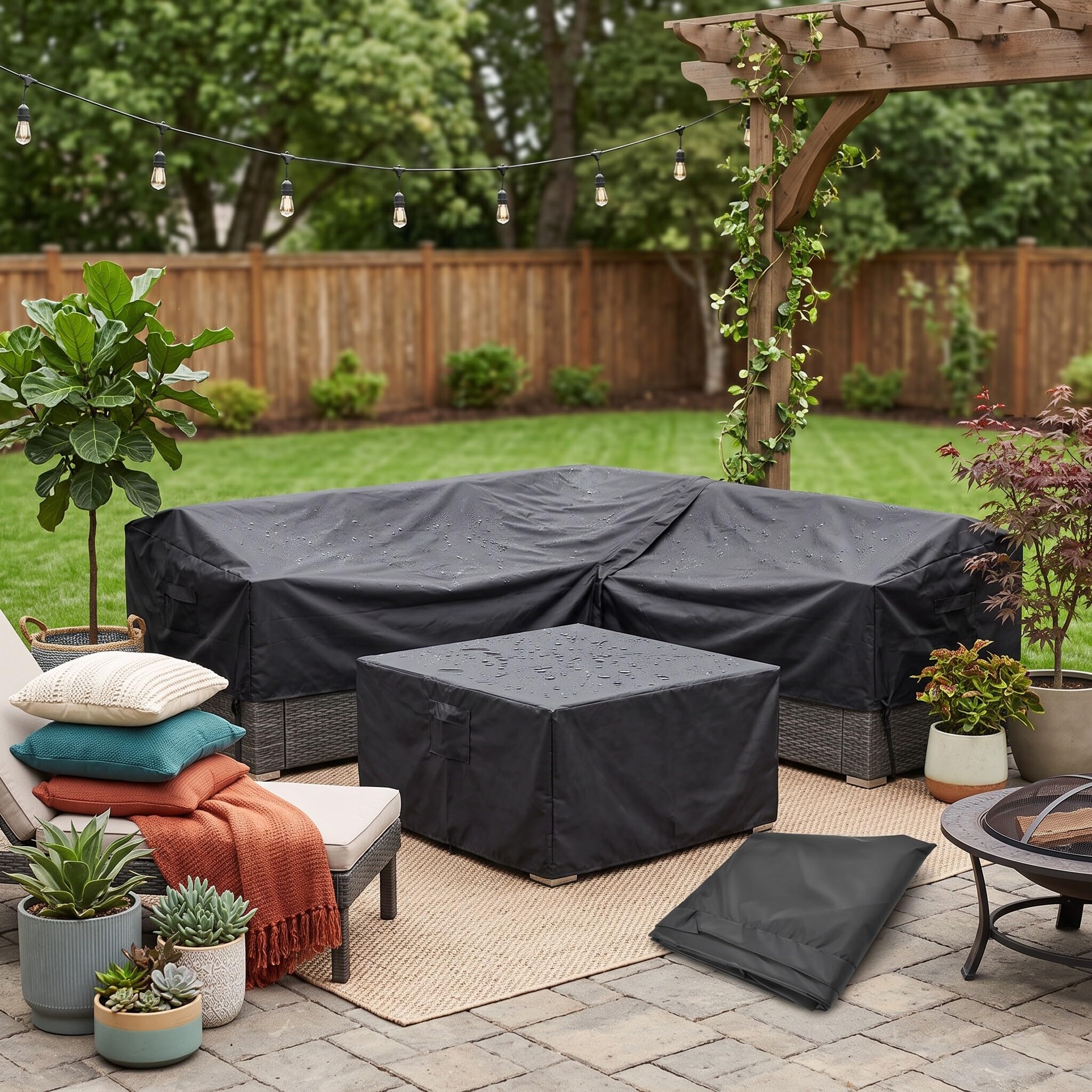 Wakects Copertura per Mobili da Giardino, Impermeabile, Resistente agli Strappi, Poliestere, 80 x 60 x 110 cm