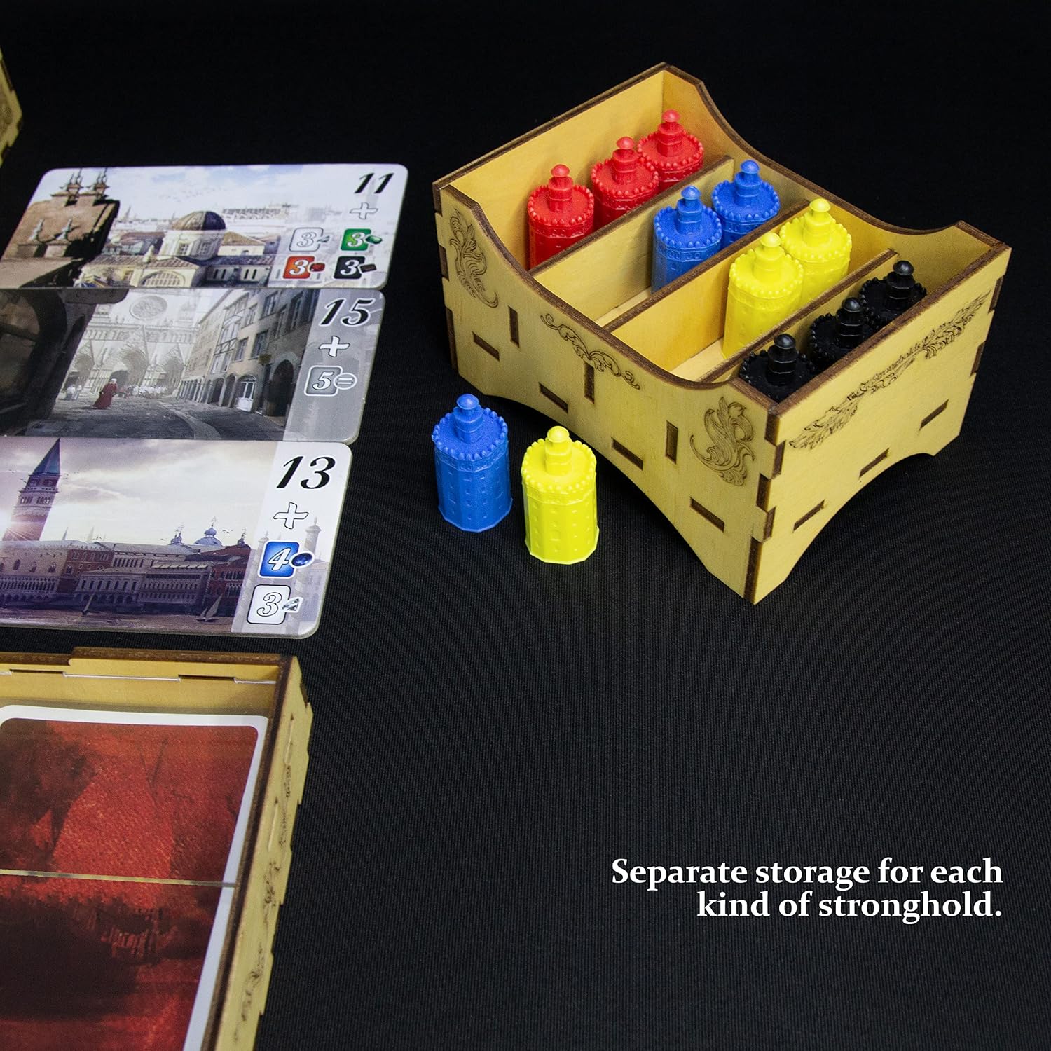 SMONEX Board Game Organizer Compatible with All of Splendor Board Game Expansion - Organizer Insert Suitable for Splendor Made from Strong Plywood