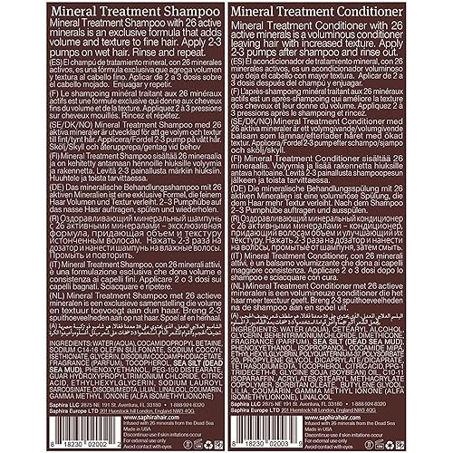 Miniatura 6 de Saphira Champú y acondicionador de tratamiento mineral Duo Set para cabello fino, fino y teñido 8.5 oz